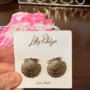 Lilly Pulitzer Gold Shell Stud Earrings